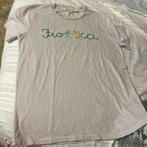Authentic designer Fiorucci T-shirt medium, soft, lavender organic cotton